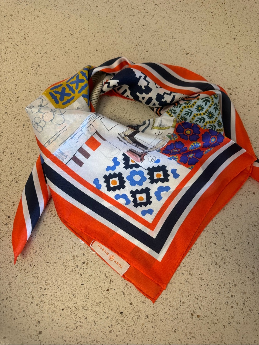 Tory Burch David Hicks Scrapbook Silk Square Scarf - NWT